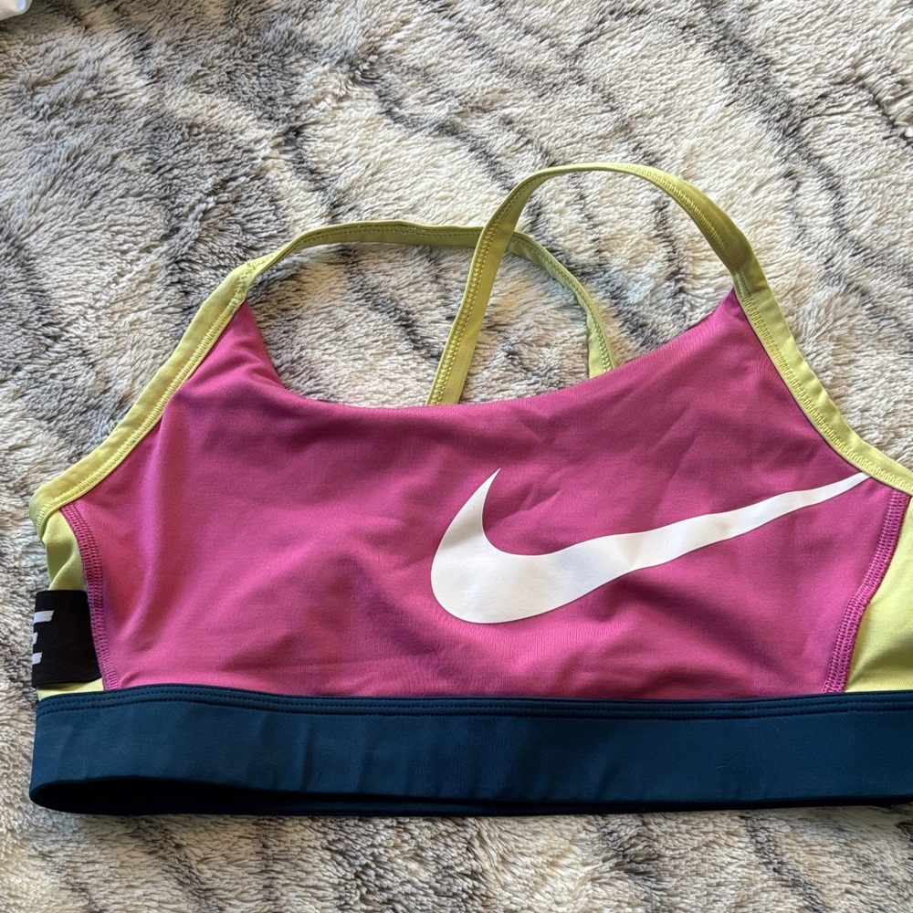 Nike Women’s Pink Lime and Teal Sport Top